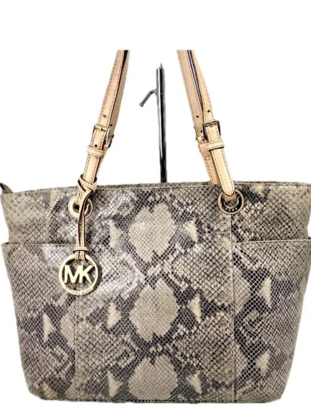 Michael Kors Jet Set Python Embossed Leather Tote: Used Condition